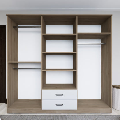 Ντουλάπα 180x190x45 εκ Light Walnut 350MWD1128