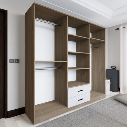 Ντουλάπα 180x190x45 εκ Light Walnut 350MWD1128