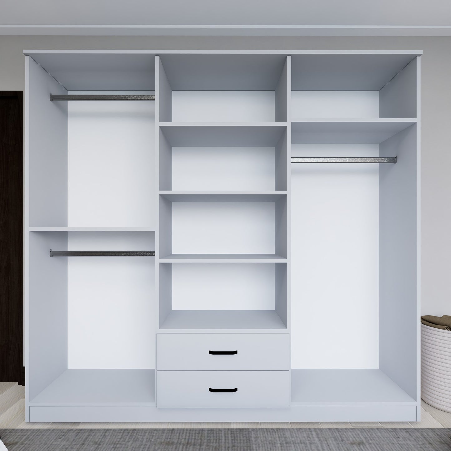 Ντουλάπα 180x190x45 εκ Ματ Λευκό 350MWD1129