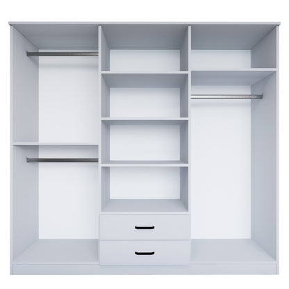 Ντουλάπα 180x190x45 εκ Ματ Λευκό 350MWD1129