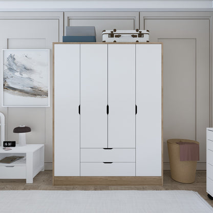 Ντουλάπα 140x181.8x45 εκ Light Walnut White 350MWD1130