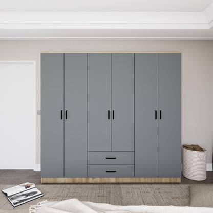 Ντουλάπα 180x190x45 εκ Grey White 350MWD1132