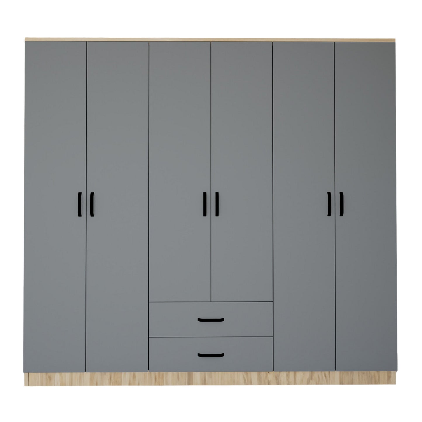 Ντουλάπα 180x190x45 εκ Grey White 350MWD1132