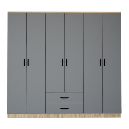 Ντουλάπα 180x190x45 εκ Grey White 350MWD1132