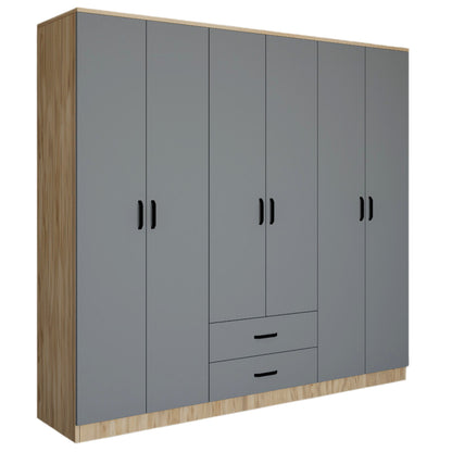 Ντουλάπα 180x190x45 εκ Grey White 350MWD1132