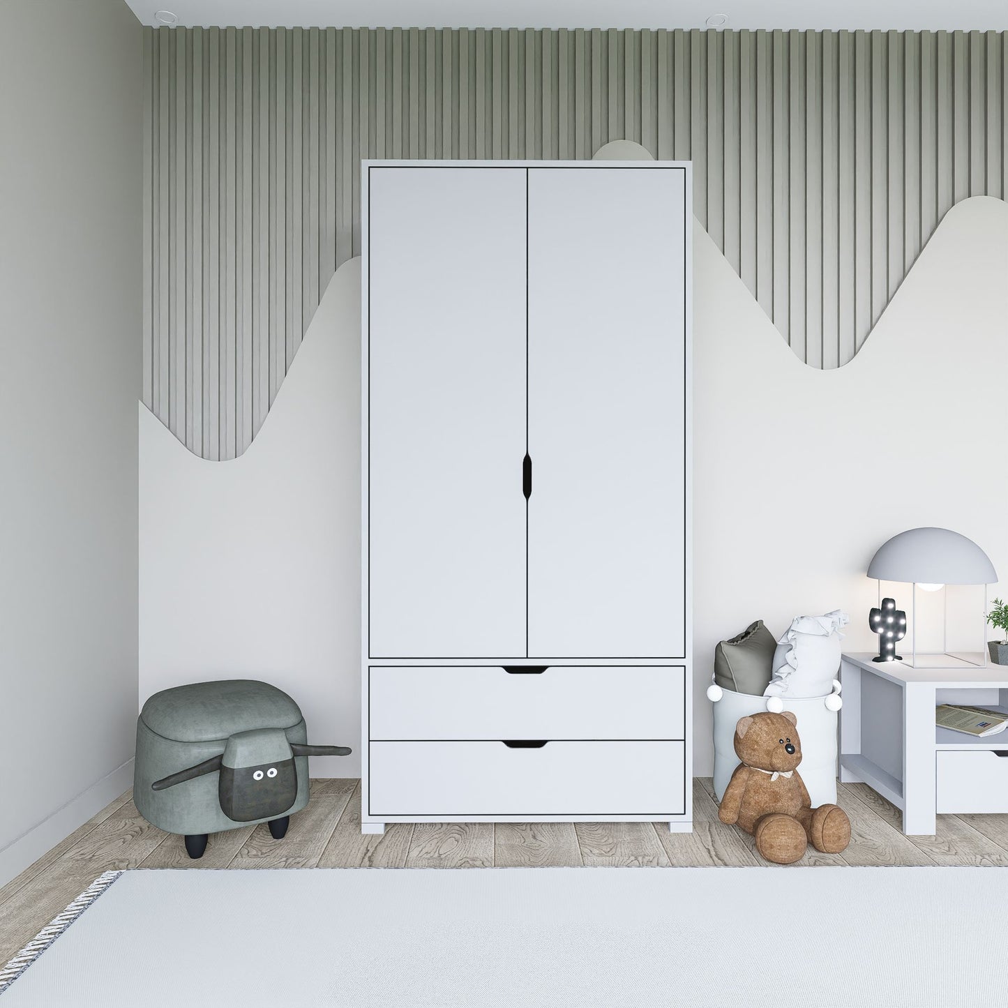 Ντουλάπα 90x183x45 εκ Λευκό 350MWD1135