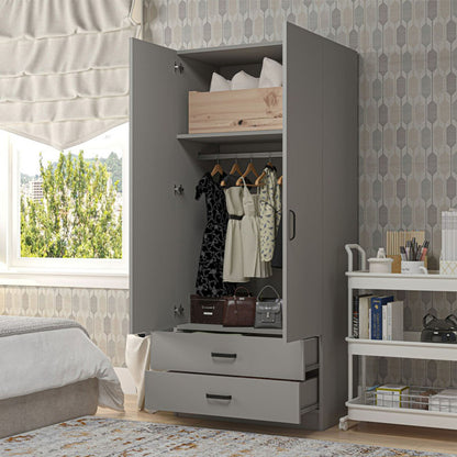 Ντουλάπα 80x182x47 εκ Γκρι 350MWD1136