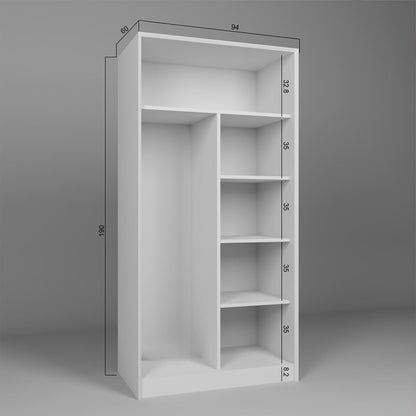 Ντουλάπα 94x190x60 εκ Λευκό 350MWD1137