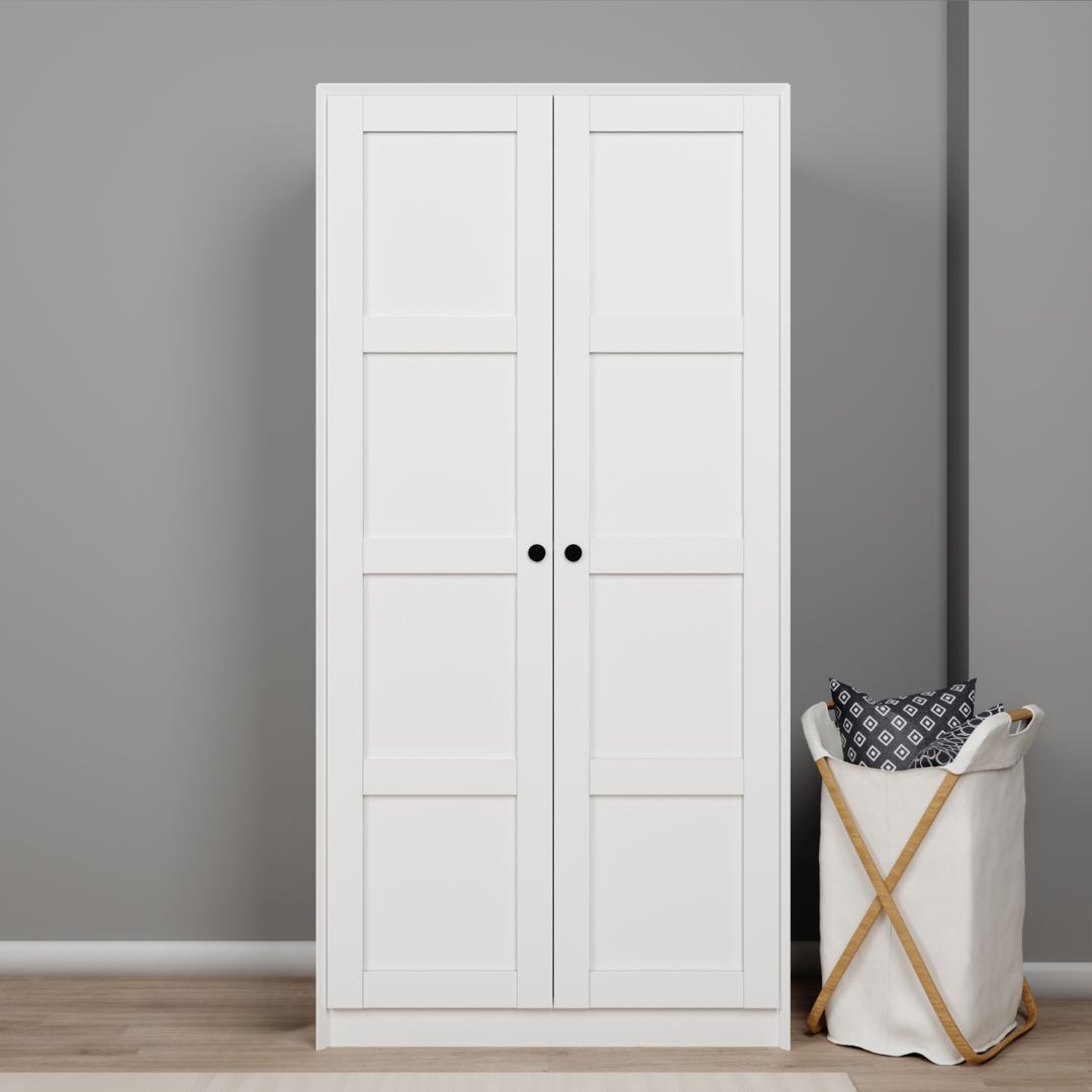 Ντουλάπα 94x190x60 εκ Λευκό 350MWD1138