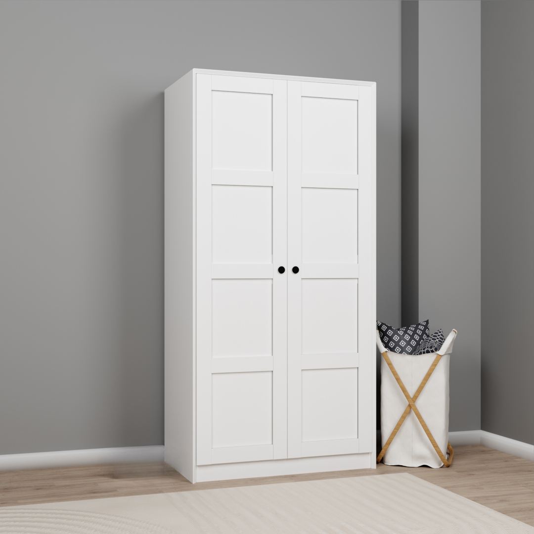 Ντουλάπα 94x190x60 εκ Λευκό 350MWD1138