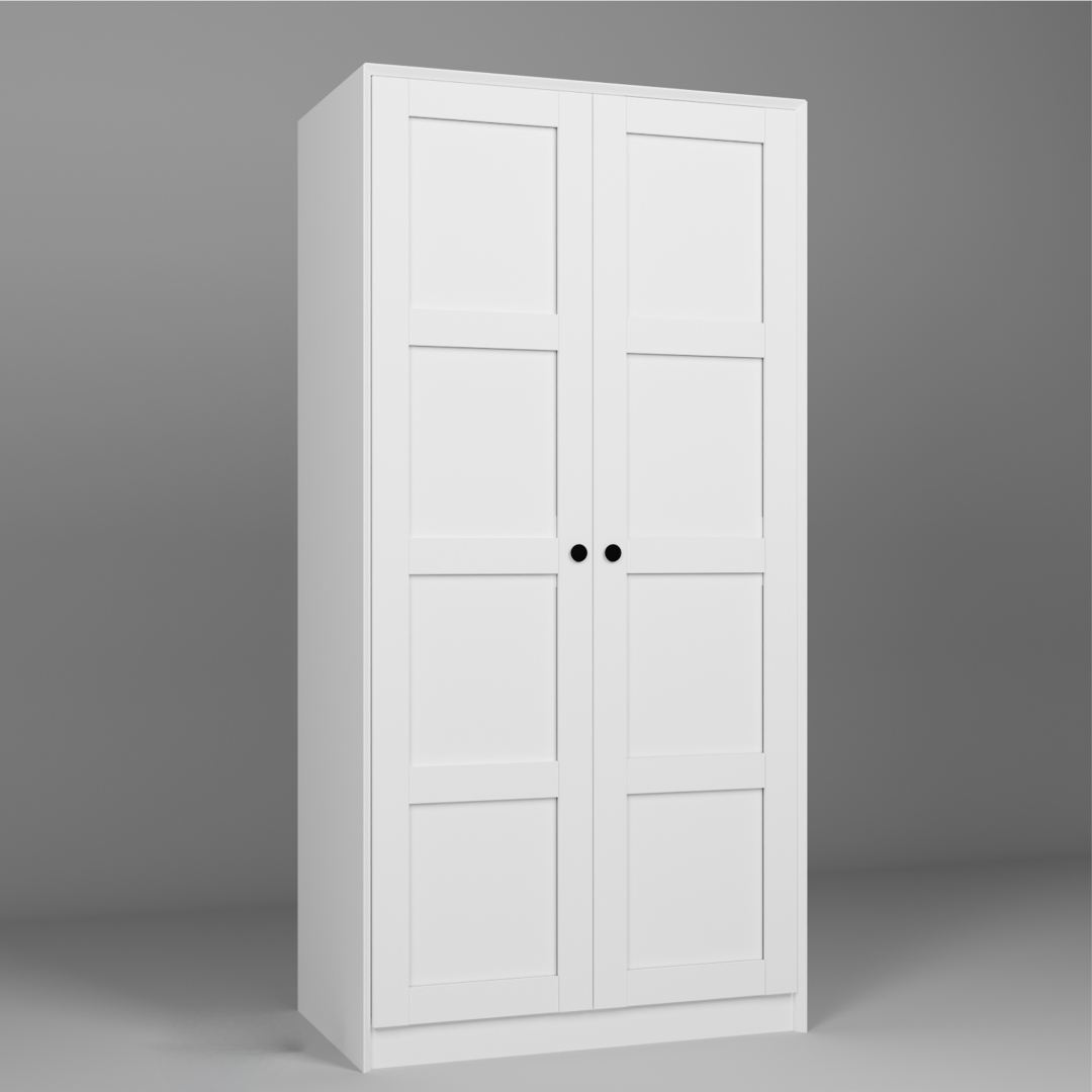 Ντουλάπα 94x190x60 εκ Λευκό 350MWD1138
