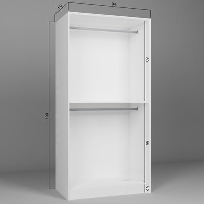 Ντουλάπα 94x190x60 εκ Λευκό 350MWD1138