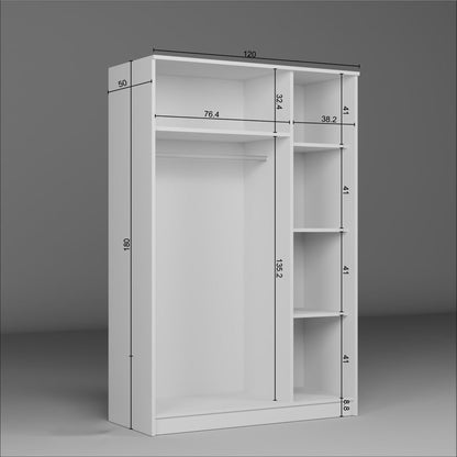 Ντουλάπα 120x180x51.8 εκ Λευκό 350MWD1140