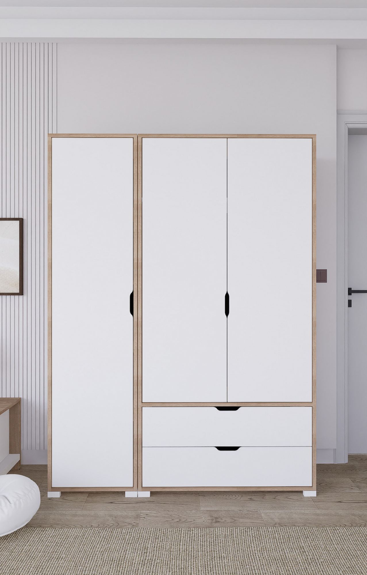 Ντουλάπα 130x183x45 εκ Light Wallnut 350MWD1145