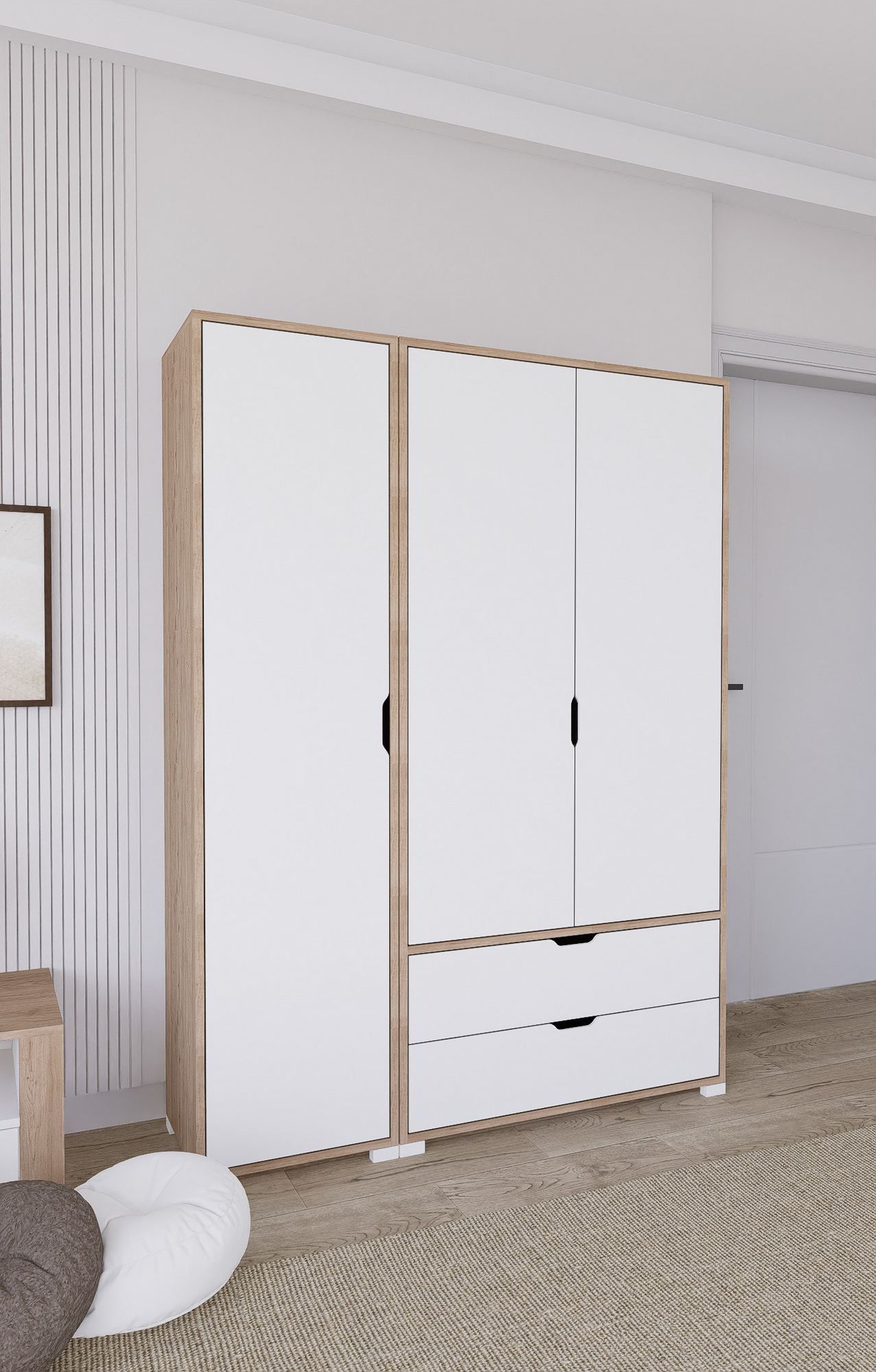Ντουλάπα 130x183x45 εκ Light Wallnut 350MWD1145