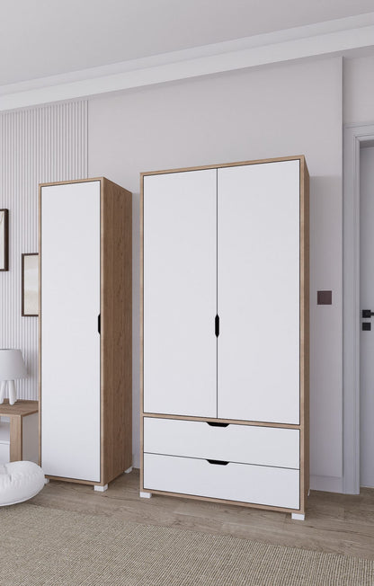 Ντουλάπα 130x183x45 εκ Light Wallnut 350MWD1145