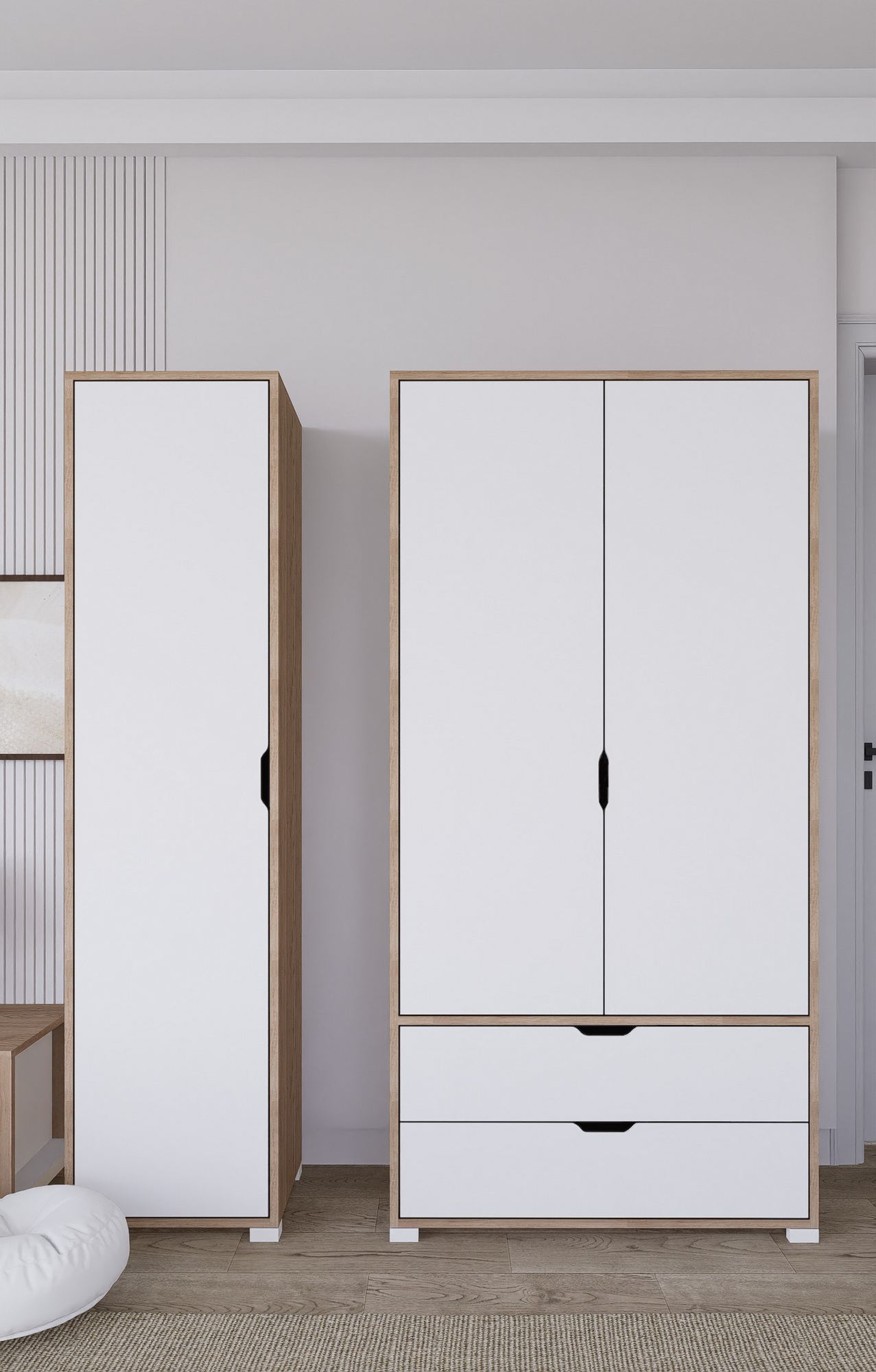 Ντουλάπα 130x183x45 εκ Light Wallnut 350MWD1145