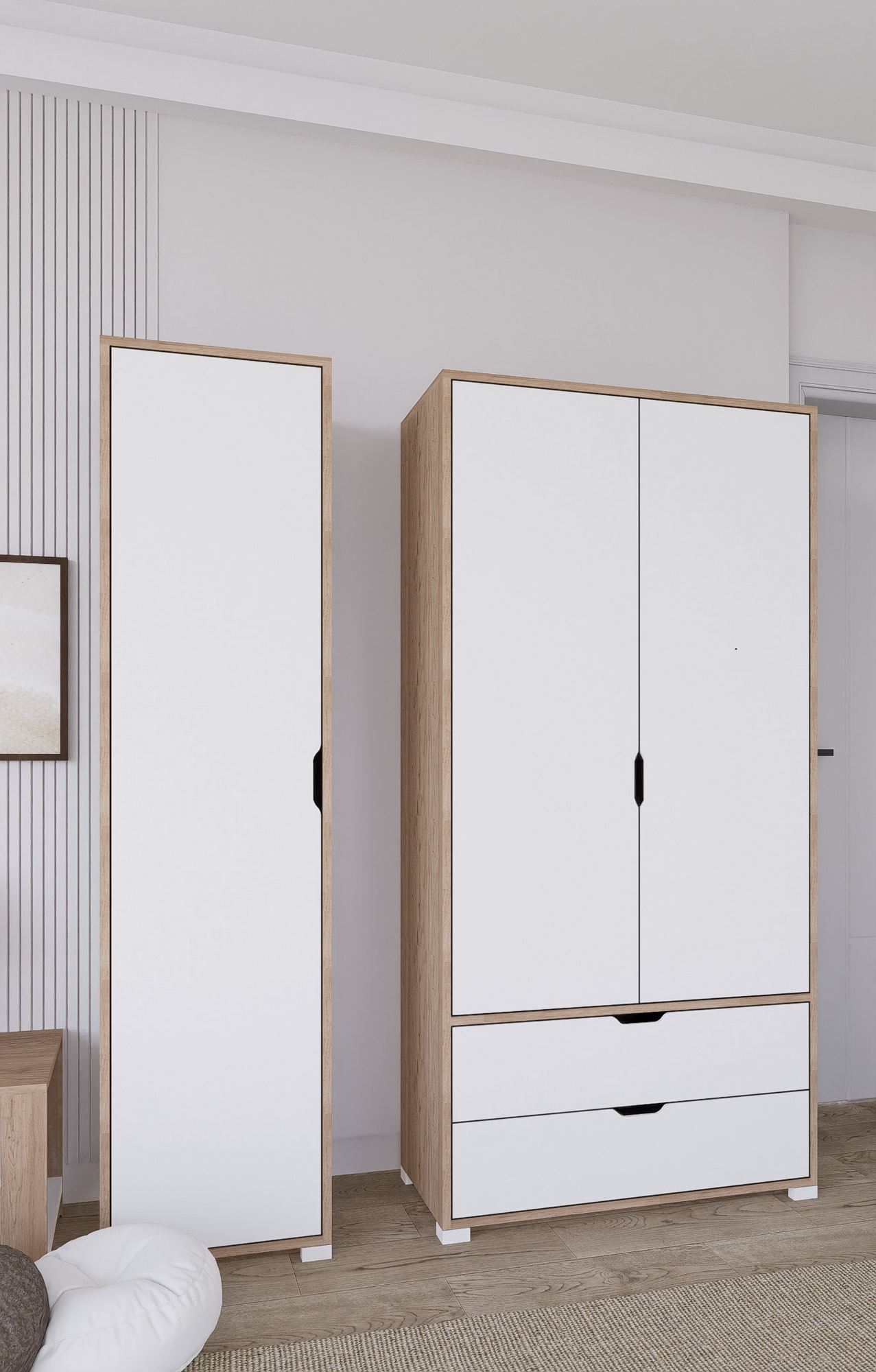 Ντουλάπα 130x183x45 εκ Light Wallnut 350MWD1145
