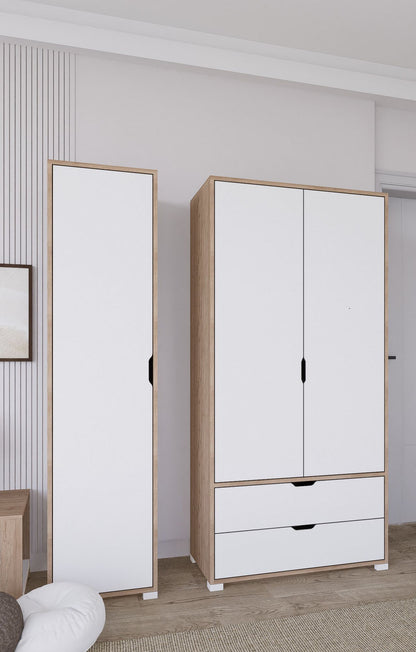 Ντουλάπα 130x183x45 εκ Light Wallnut 350MWD1145