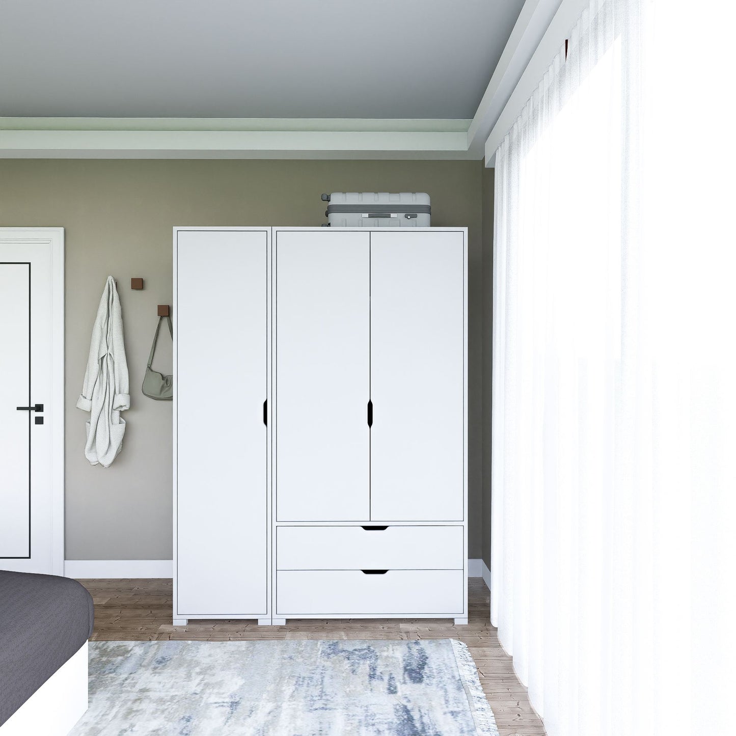 Ντουλάπα 130x183x45 εκ Λευκό 350MWD1146