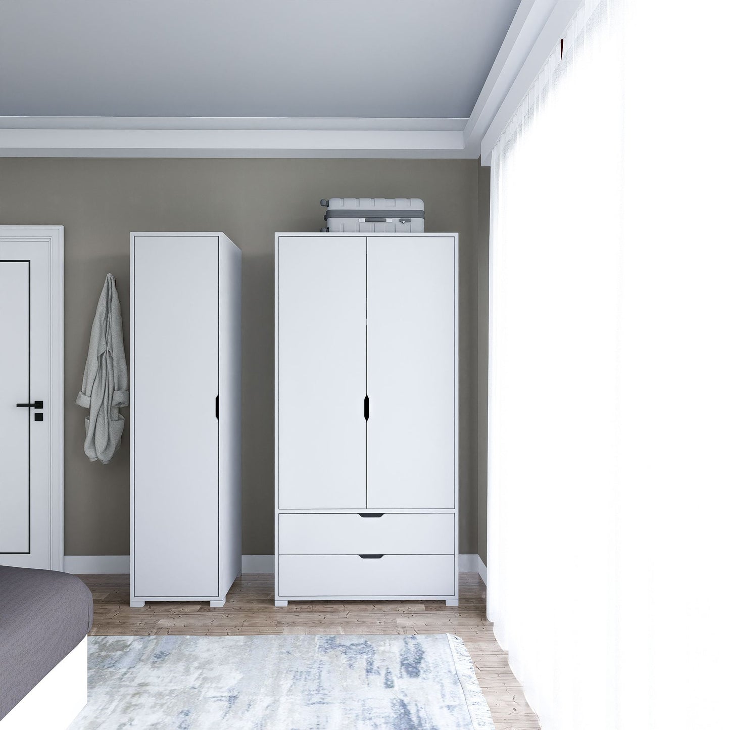 Ντουλάπα 130x183x45 εκ Λευκό 350MWD1146