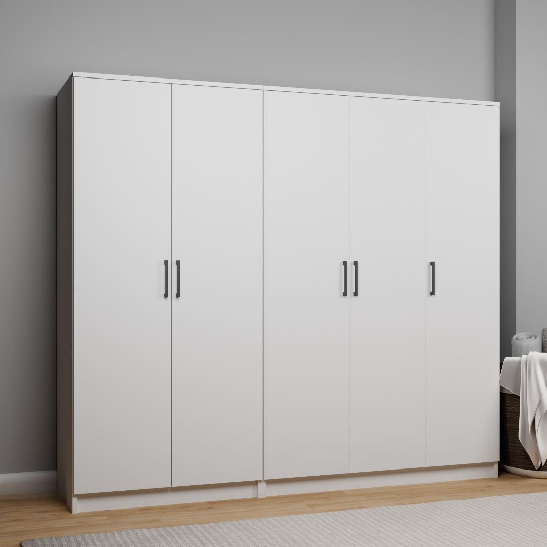 Ντουλάπα 200x180x51.8 εκ Λευκό 350MWD1147