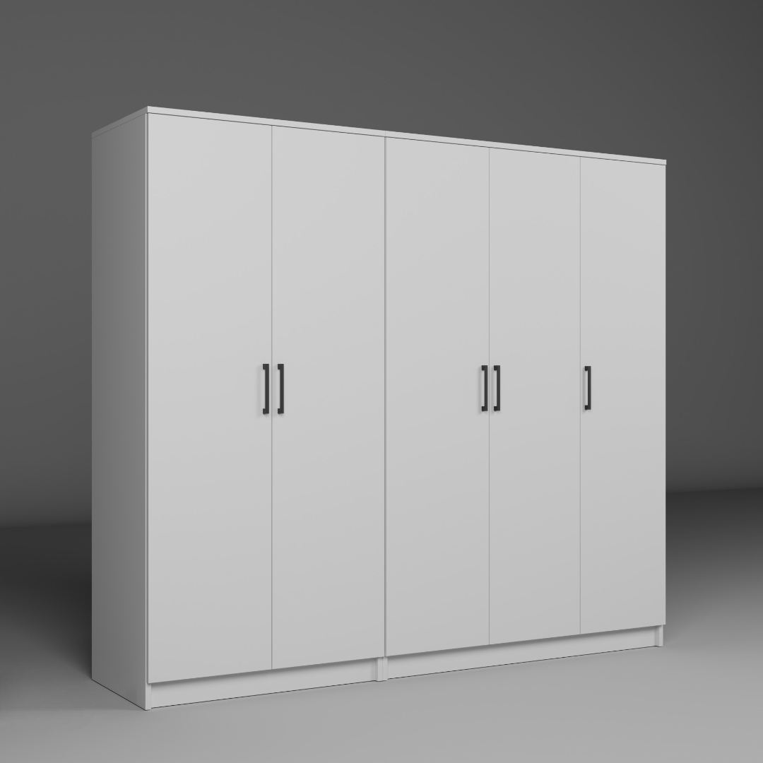 Ντουλάπα 200x180x51.8 εκ Λευκό 350MWD1147