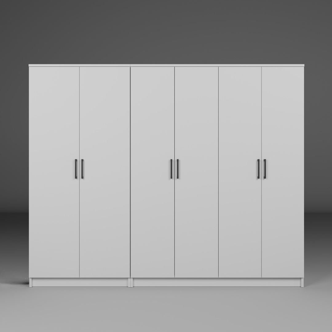 Ντουλάπα 220x180x51.8 εκ Λευκό 350MWD1149