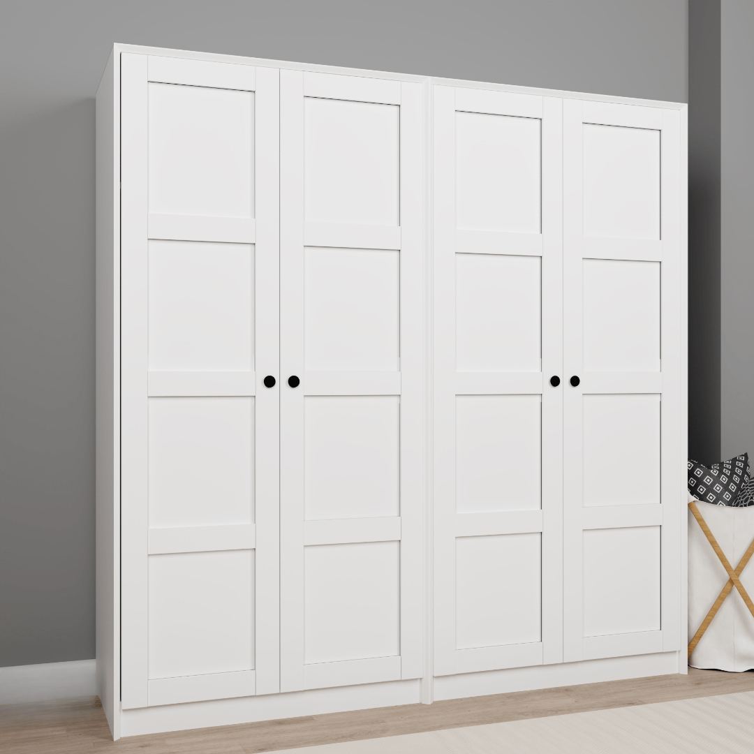 Ντουλάπα 188x190x60 εκ Λευκό 350MWD1152