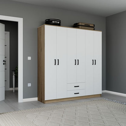 Ντουλάπα 180x190x45 εκ Light Wallnut 350MWD1155