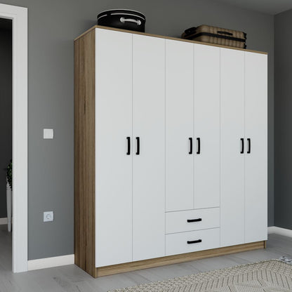 Ντουλάπα 180x190x45 εκ Light Wallnut 350MWD1155