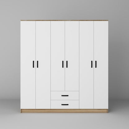 Ντουλάπα 180x190x45 εκ Light Wallnut 350MWD1155
