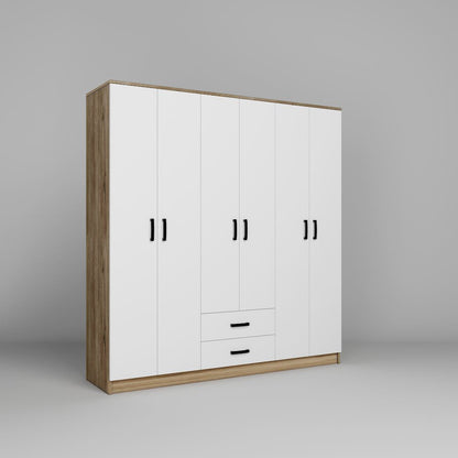 Ντουλάπα 180x190x45 εκ Light Wallnut 350MWD1155