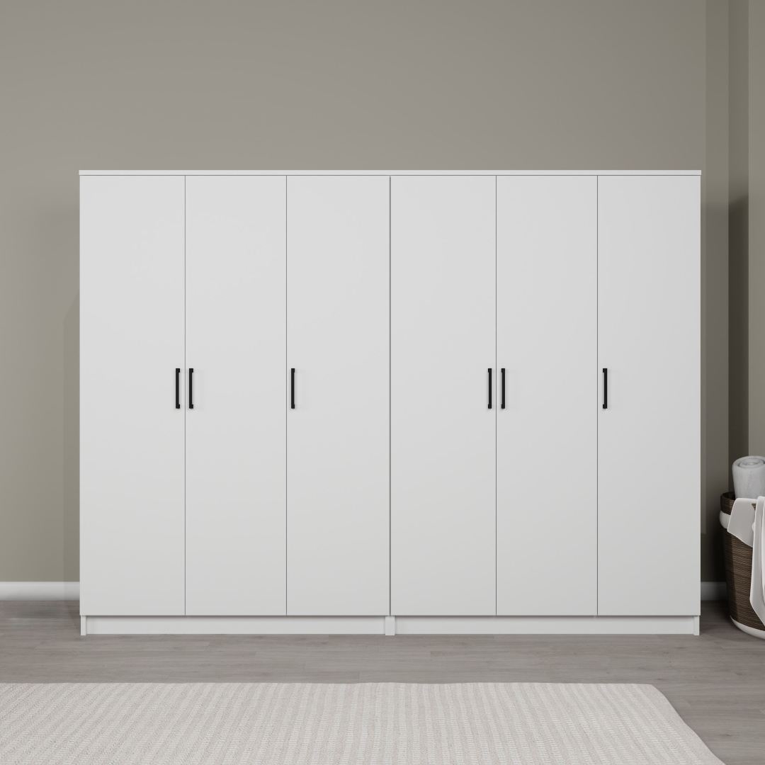 Ντουλάπα 240x180x51.8 εκ Λευκό 350MWD1157
