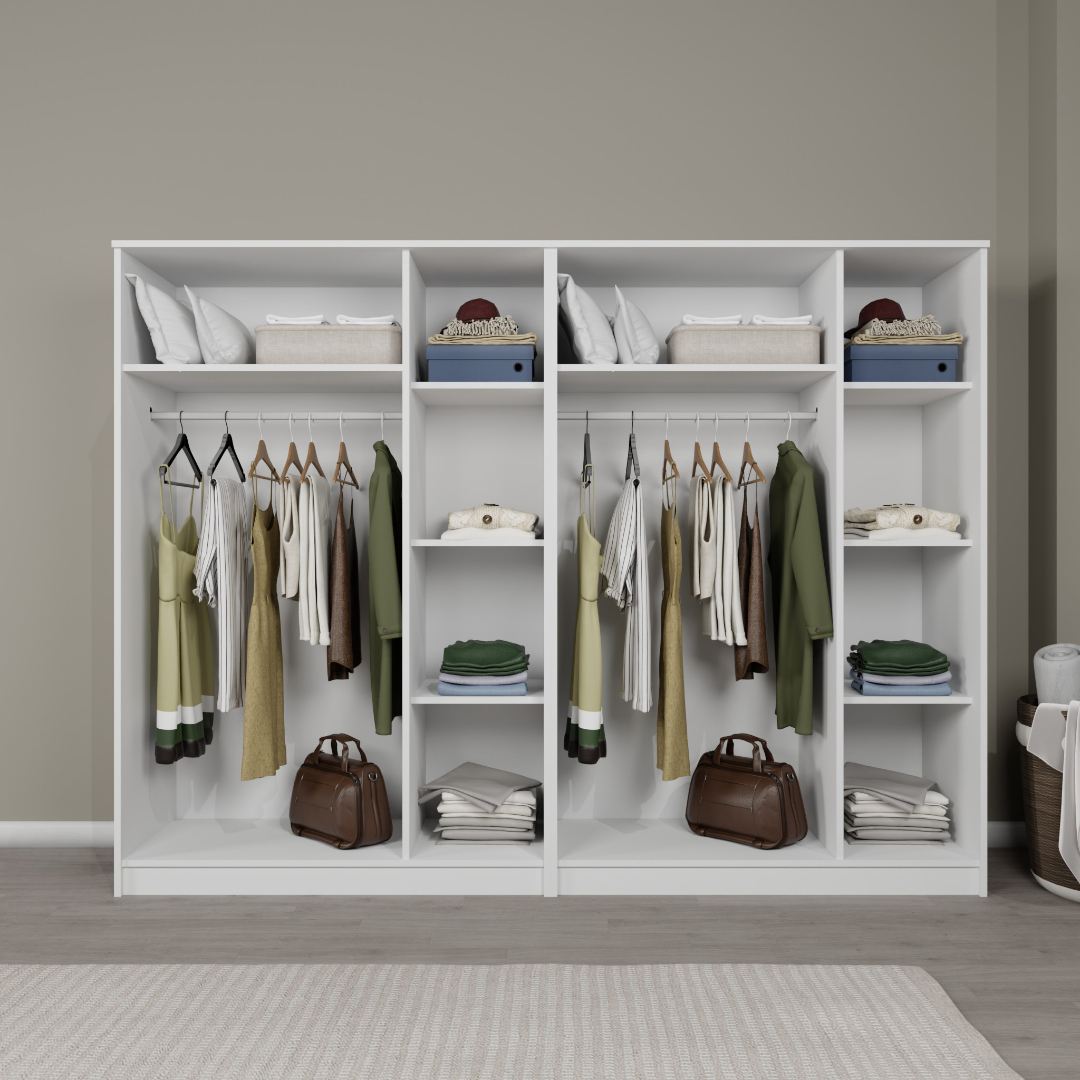 Ντουλάπα 240x180x51.8 εκ Λευκό 350MWD1157