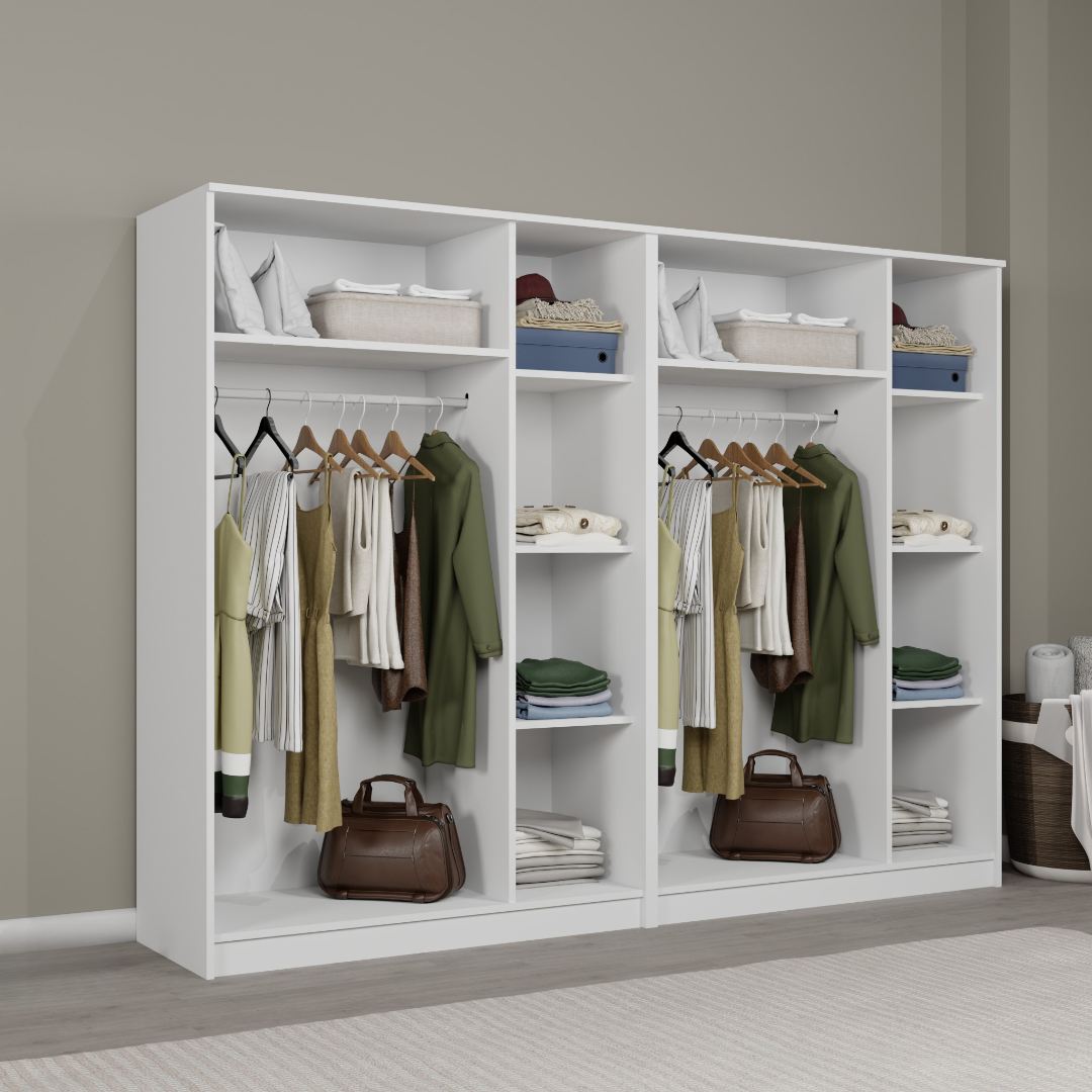 Ντουλάπα 240x180x51.8 εκ Λευκό 350MWD1157