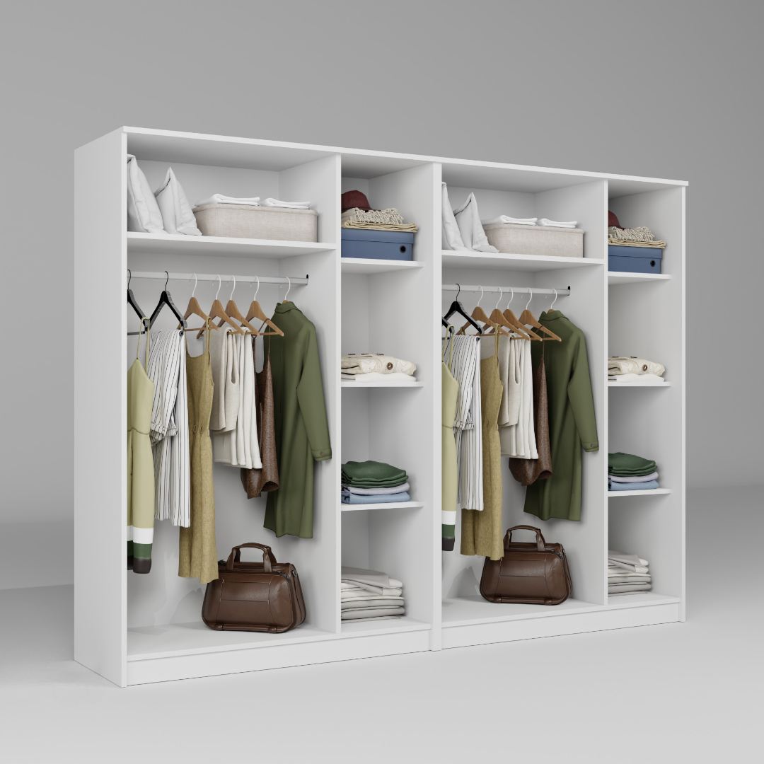 Ντουλάπα 240x180x51.8 εκ Λευκό 350MWD1157