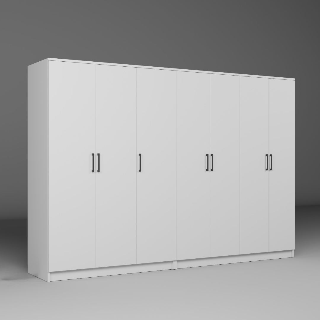 Ντουλάπα 280x180x51.8 εκ Λευκό 350MWD1158