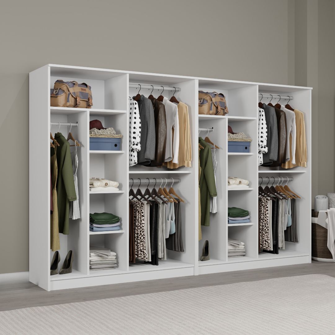 Ντουλάπα 280x180x51.8 εκ Λευκό 350MWD1161