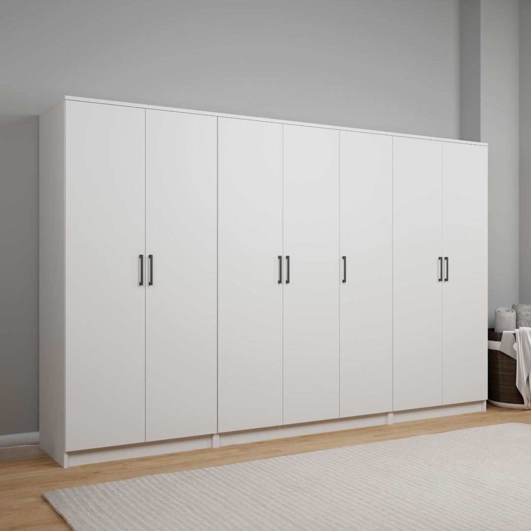Ντουλάπα 280x180x51.8 εκ Λευκό 350MWD1163