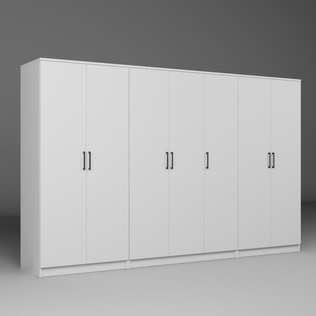 Ντουλάπα 280x180x51.8 εκ Λευκό 350MWD1163