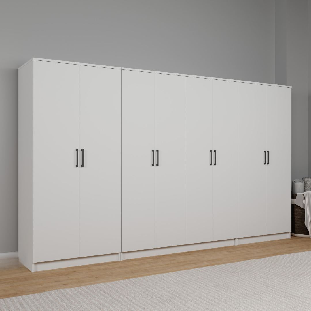 Ντουλάπα 300x180x51.8 εκ Λευκό 350MWD1165