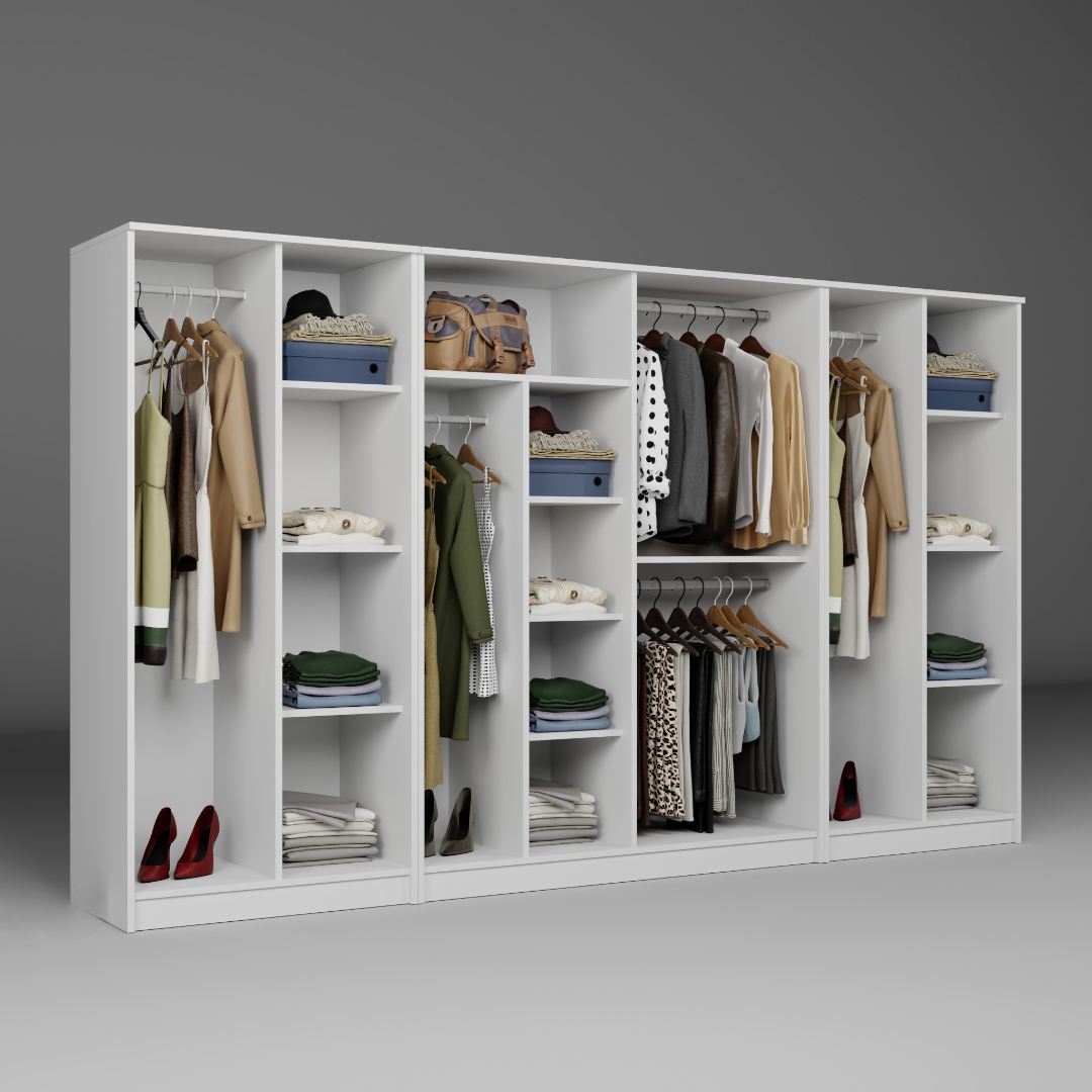 Ντουλάπα 300x180x51.8 εκ Λευκό 350MWD1165