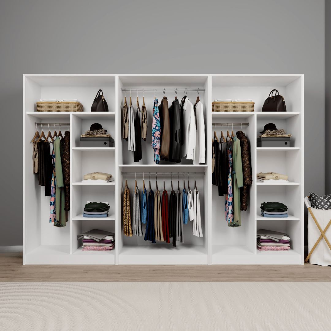 Ντουλάπα 280x190x60 εκ Λευκό 350MWD1168