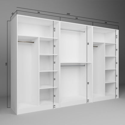 Ντουλάπα 280x190x60 εκ Λευκό 350MWD1168