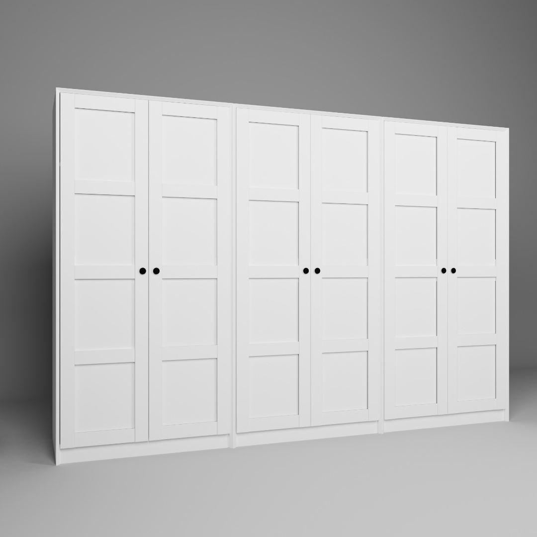Ντουλάπα 280x190x60 εκ Λευκό 350MWD1169