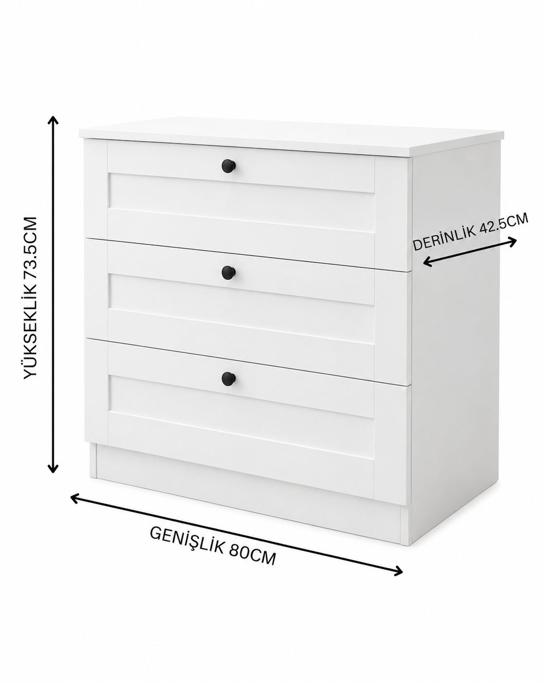 Συρταριέρα 80x7.5x42.5 εκ Λευκό 350MWD1228