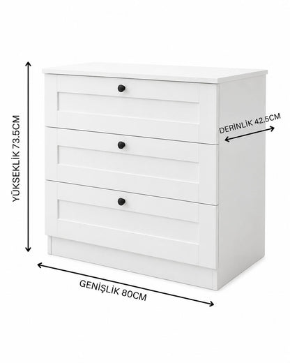Συρταριέρα 80x7.5x42.5 εκ Λευκό 350MWD1228