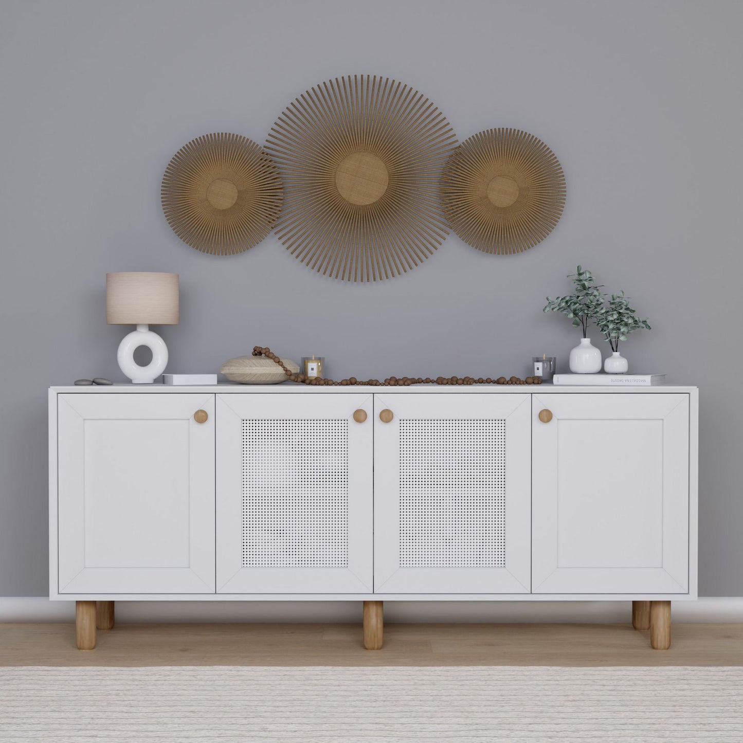 Μπουφές Λευκό 180x40x75cm | 350MWD1503