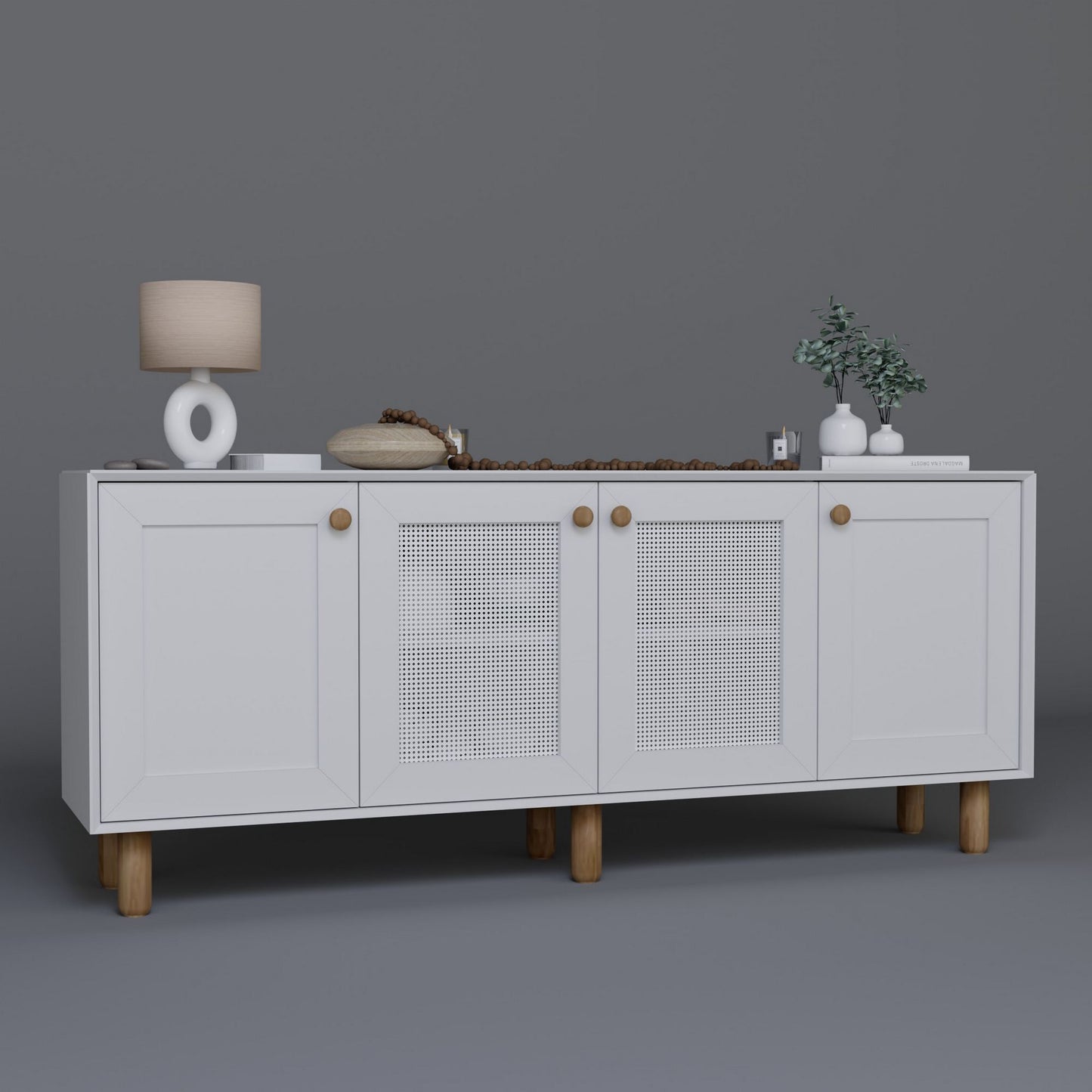 Μπουφές Λευκό 180x40x75cm | 350MWD1503